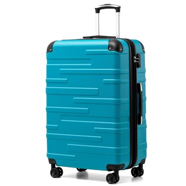 Валіза COOLIFE з жорстким корпусом, розширювана, 4 колеса, TSA-замок, ABS, блакитно-зелений, велика