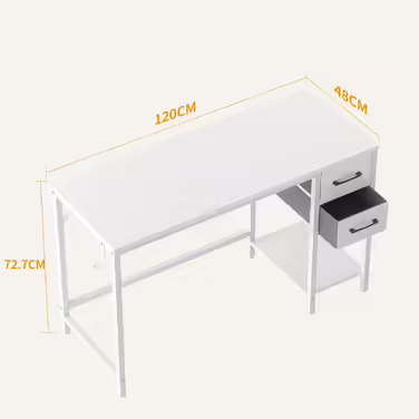 Cubiker Computer Desk for Home Office with Drawers, 100 cm Small Desk for Studying and Writing, modern simple PC table, Brown 100 x 48 cm Brown