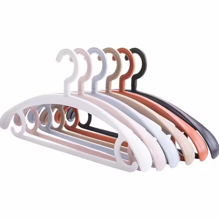 Trrcylp 10-Piece Heavy-Duty Plastic Clothes Hangers, 11.3 kg Capacity, Swivel Hook, Wide Shoulders, Non-Slip, Thick Clothes Hangers (Orange)
