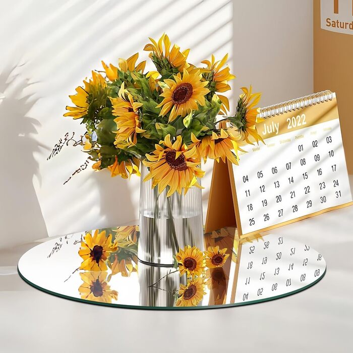 8 круглих дзеркал для декору столу: акрилові, для свічок, 30см та 20см