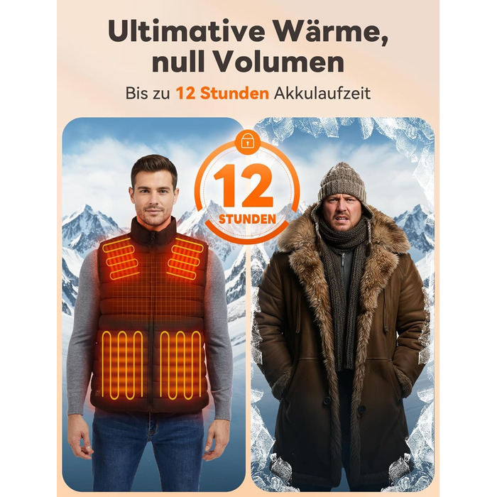 Електрична гріюча жилетка для чоловіків та жінок, 16000mAh, 3 режими нагріву, для катання на лижах та активного відпочинку, пральна, L-XL