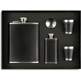 Набір фляг 260 мл з нержавіючої сталі для віскі та шнапсу. Міні фляга, портативна, дорогий алкогольний аксесуар, подарунок (зелений, чорний)