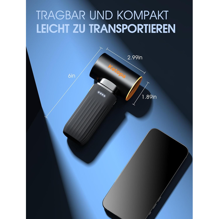 Електричний пилосос для повітря, 3 швидкості, 200000 обертів/хв, акумулятор 8000 mAh, тихий, для чищення ПК, клавіатур, авто та зовнішнього використання (чорний)