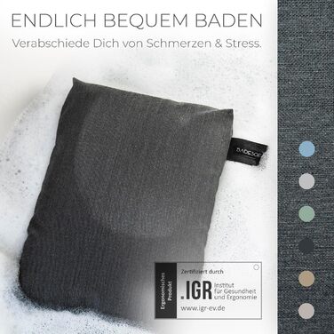 Bathtub | Revolutionary Comfort for Bathtub, Shower & Whirlpool | Washable & Quick-Drying Bath Cushion in | Wellness Bathtub Accessories Handmade in EU (Anthracite, Seat Cushion)