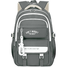 Шкільний рюкзак Tanou для дівчаток, 4-12 клас, водонепроникний, сірий