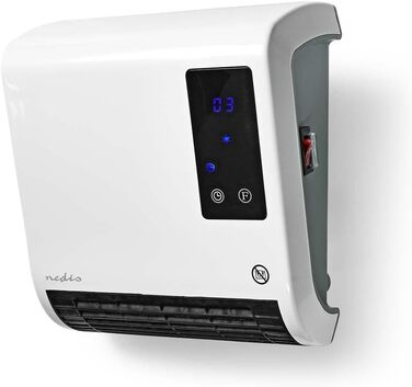 Електричний обігрівач для ванної кімнати Nedis HTBA10GY - 1200 Вт - регульований термостат - 2 режими нагріву - сірий