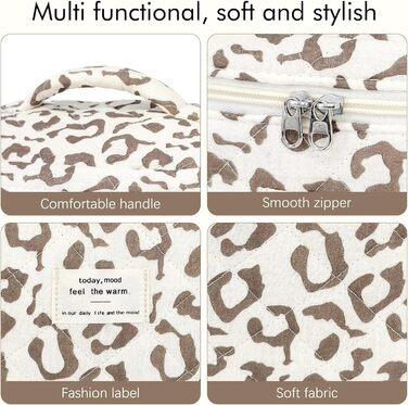 Набір косметичок для жінок: 3 шт. Leopard - велика, середня, маленька | Косметичка для макіяжу, подорожей, організації косметики