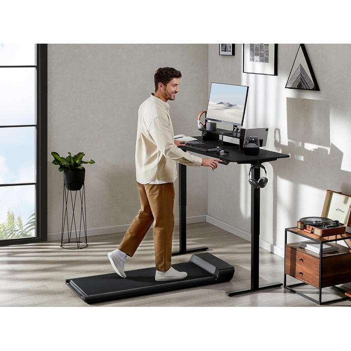Electric Standing Desk with Drawers | Adjustable Height Desk with Monitor Stand & Phone Holder for Home Office & Office | 120x60cm Black