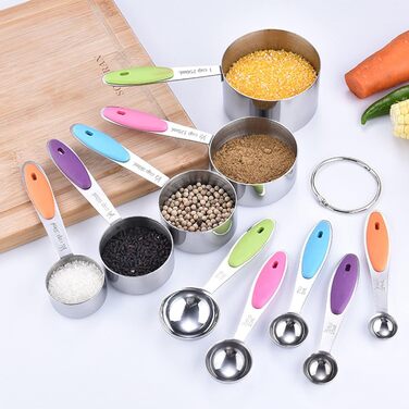Stainless steel measuring cup for coffee powder, spices, and measuring scoop. Kitchen tools, easy to use and clean, perfect for a home gift. Measuring tools.