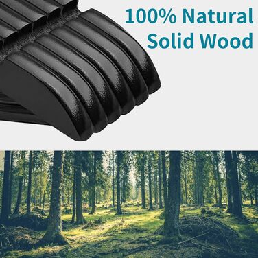 Дерев'яні вішалки для одягу AWY03H (100 шт.) з неслизьким вигином для штанів та обертовим гачком 360°