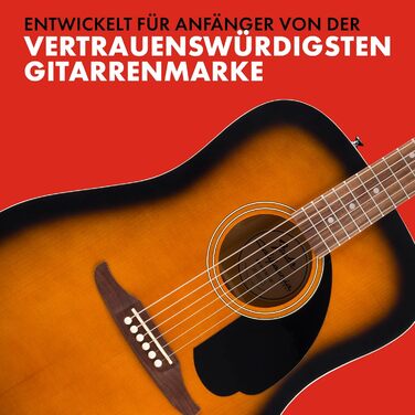 Акустична гітара Fender FA-25 Dreadnought з палісандровим гриф, 2-тонний Sunburst, Redondo California Debut