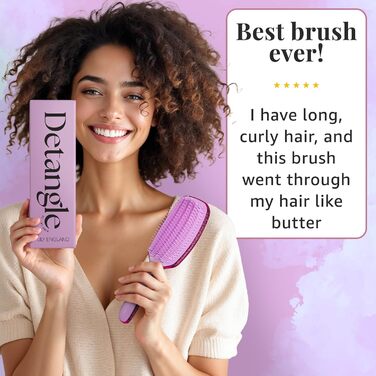 Щітка для локонів Lily England Lockenbürste: безболісне розчісування та укладання для волосся 3c-4c, золото (фіолетовий блиск)