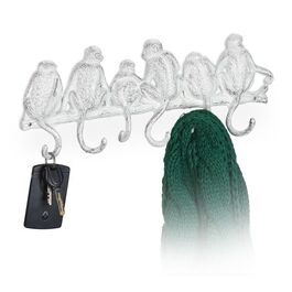 Relaxdays Monkey-Themed White Coat Rack