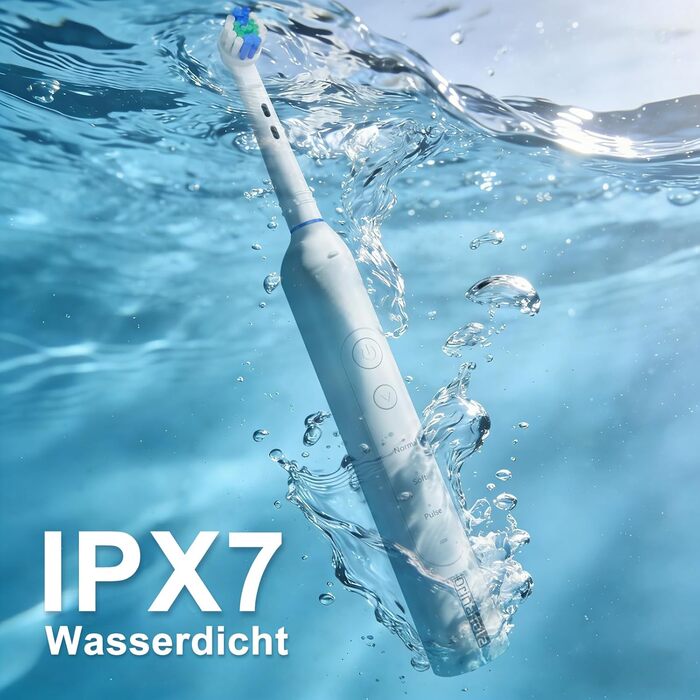 Електрична зубна щітка Rotierende для дорослих з 8 насадками, 3 режимами чищення, акумулятором на 50 днів та смарт-таймером 2 хв - Чорна