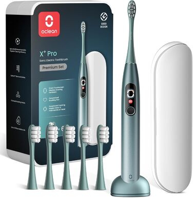 Oclean X Series Pro Electric Toothbrush Gift Set - Sonic Toothbrush with Display, 3 Modes & 32 Intensities, 6 Brush Heads & Travel Case