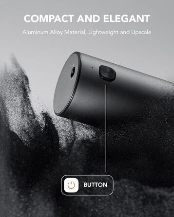 Електрична мельниця для солі та перцю FORLIM, USB-зарядка, регулювання помелу, 7 ступенів, 2 шт. (чорний+білий)