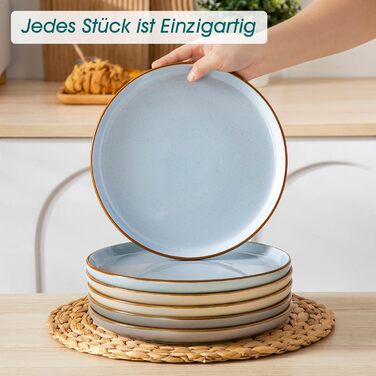 Набір посуду vancasso RENO 36 предметів: тарілки, супові тарілки, десертні тарілки, миски. Набір посуду з кераміки для 6 осіб, сучасний дизайн, безпечний для миття в посудомийній машині та розігріву в мікрохвильовій печі.