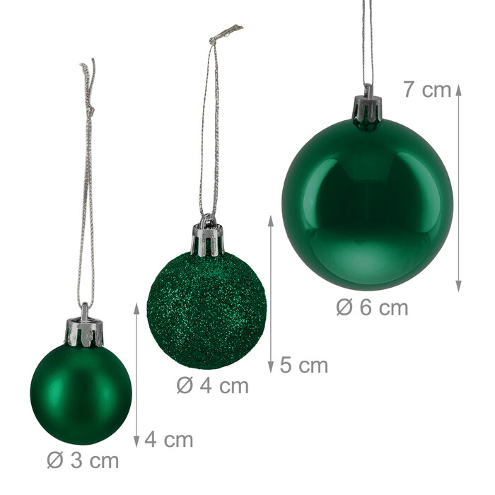 Relaxdays Set of 50 Christmas Baubles