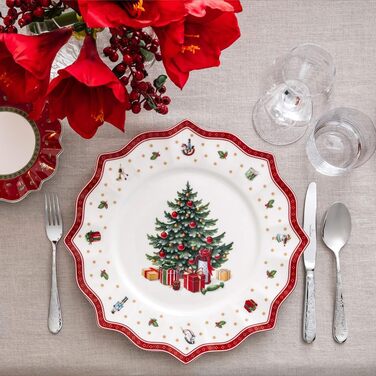 Набір столових приборів Villeroy & Boch Toy's Delight 30 предметів, сріблясто-платиновий, для 6 осіб, нержавіюча сталь, миюча посуду, різдвяні мотиви