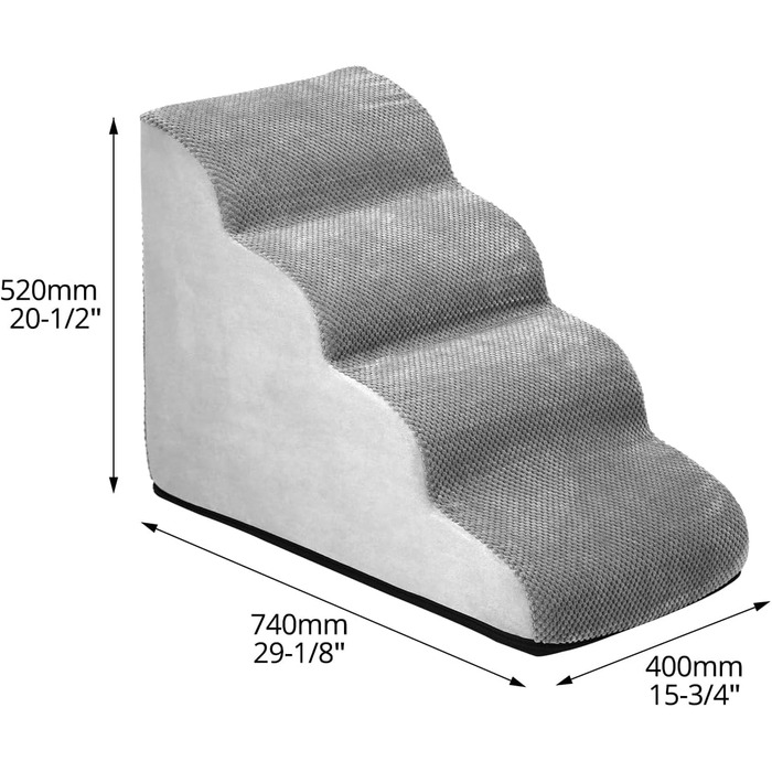 Сходинки для собак QWORK® - 4 сходинки, 74x40x52 см. Зручні та міцні сходи для домашніх тварин. Легко миються.