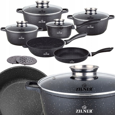 Набір алюмінієвих каструль Zilner Premium Swiss, 12 предметів