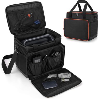 Trunab Generator Bag, Three Sizes, Compatible with Jackery Explorer 160/240/300/500/1000 & ALLPOWERS S300/R600/R700, Carry Case for Portable Power Station with Pockets for Charging Cables and Accessories