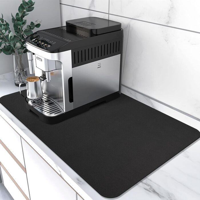 Килимок для кавомашини Kaffeematte чорний 40x60 см, вологопоглинаючий, з гумовою основою