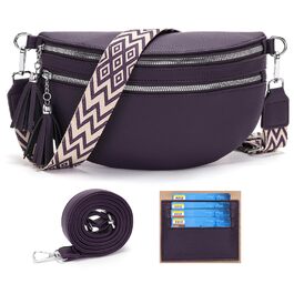 Сумка на пояс жіноча бежева, кросбоді, середнього розміру з відділенням для карт та 2 ремінцями - Lila