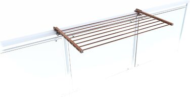 Сушарка для білизни Foxydry Duo для балкона, тераси та перил з нержавіючої сталі та алюмінію, коричнева, 102 см