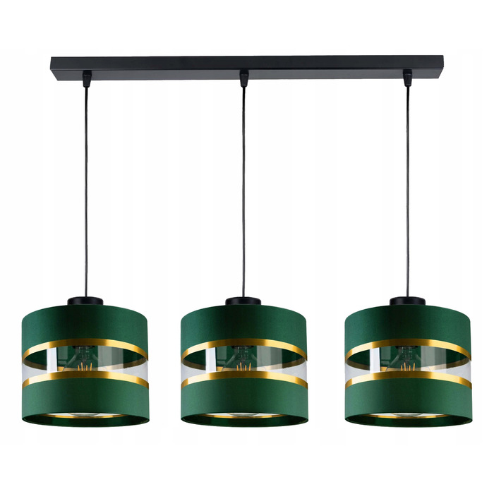 Підвісна люстра ZWIS з зеленим абажуром, 3xE27