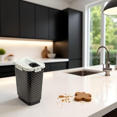 Контейнер для корму Rotho MyPet Cody, 10л з кришкою та клапаном, BPA-free, сірий/білий, 10л