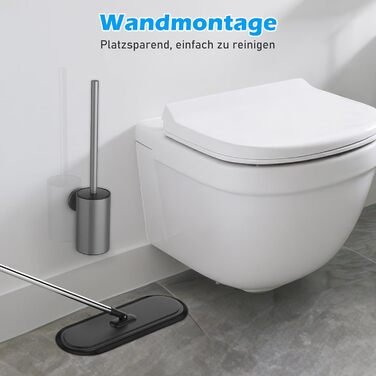 Набір для чищення унітазу з нержавіючої сталі 304, комплект з 2 насадками (круглі сірі)