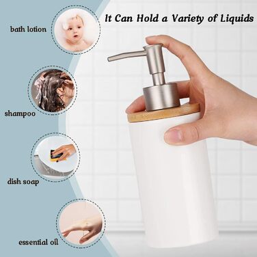 Дозатор для мила з кераміки, 500 мл, з металевим насосом, 2 шт. (для кухні та ванної кімнати)