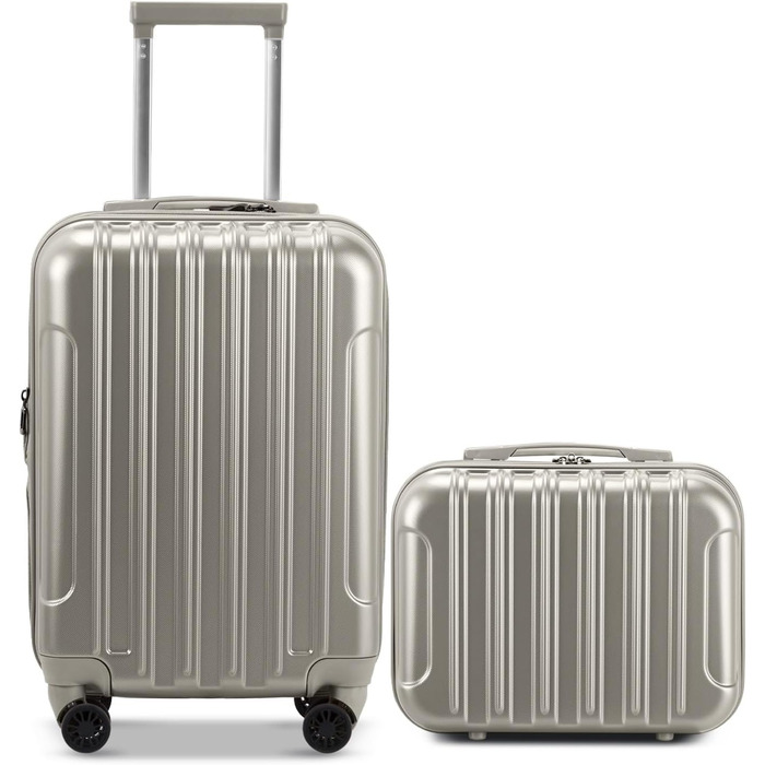 Набір валіз LEADZM 3 шт. з колесами, великий, жорсткий ABS+PC, телескопічна ручка, ручна поклажа (М'ятний)