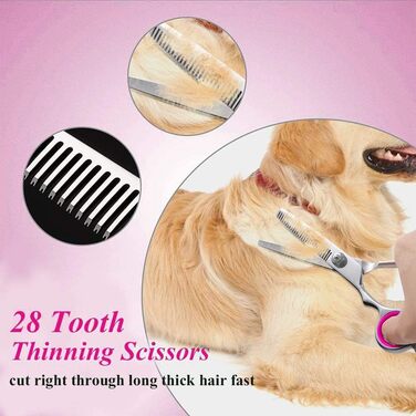 Професійна ножиця для грумінгу собак та котів, 6.5 дюймів, рожева