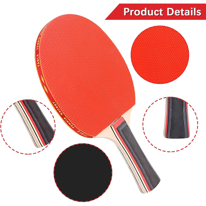 Набір для настільного тенісу: 2 ракетки, 3 м'ячі, сумка. Підходить для дітей та дорослих