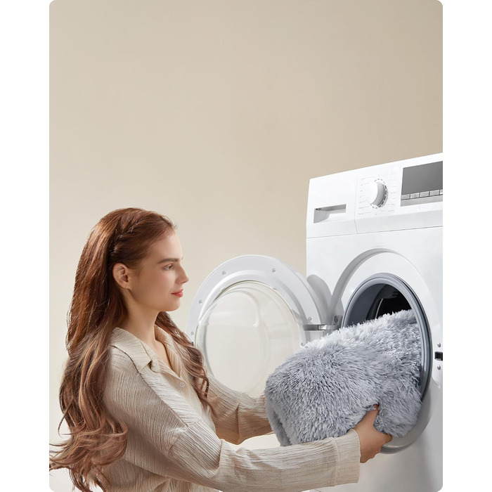 Крісло-лежанка для собак Feandrea, м'яке, 65 x 45 см, плюшеве, машинне прання, багатофункціональне, Ombré Grey