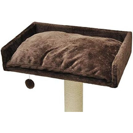 Лежак для котів nanook Sigurd 60x40 см з подушкою та іграшковим м'ячем, коричневий, платформа для котячого дерева