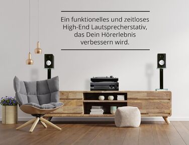 Підставка для колонок Pronomic SLS-282 BK (пара) - Стильний дизайн з 2 скляними пластинами, регульовані шпильки та гумові ніжки, приховане кабельне провідництво, вантажопідйомність 10 кг