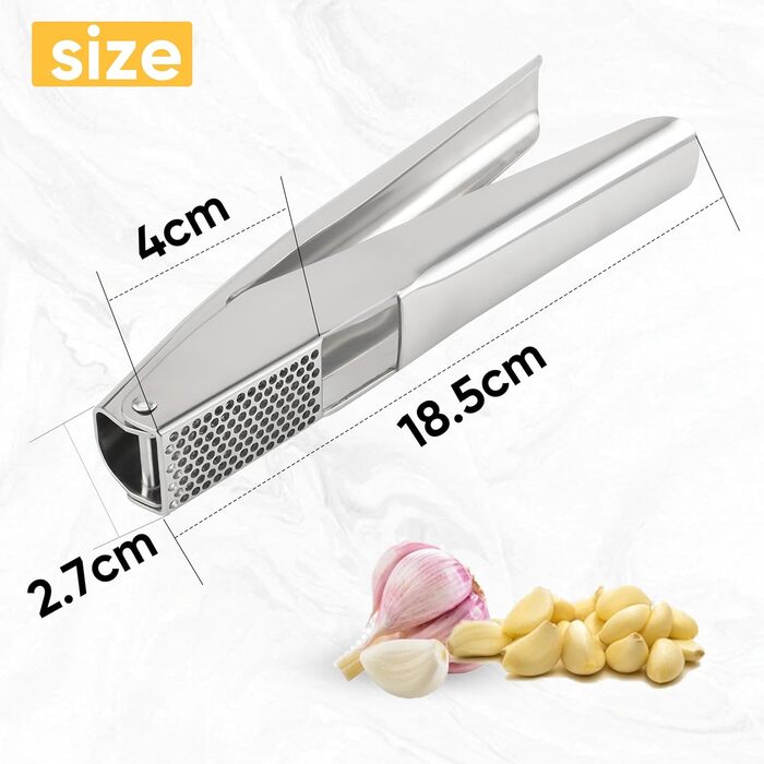 Прес для часнику та імбиру з нержавіючої сталі YSQ-01 - для кухні, ресторану, барбекю та дому