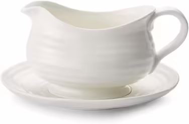 Порцелянова соусниця з підставкою Portmeirion Home & Gifts, біла, 22,5x18x10 см