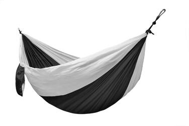 Гамак Kronenburg Ultraleichte (Парашутна тканина) 275x140 см, 595г, до 300 кг, з карабінами та мотузками - Синій/Світло-синій