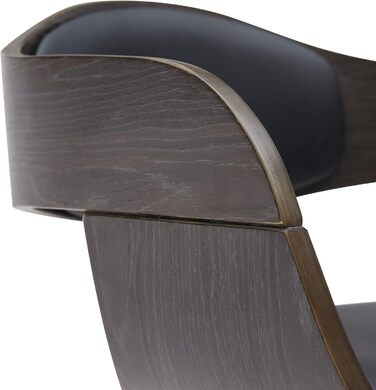 Kingston Adjustable Bar Stool with Premium Faux Leather Padding - Black/Gray