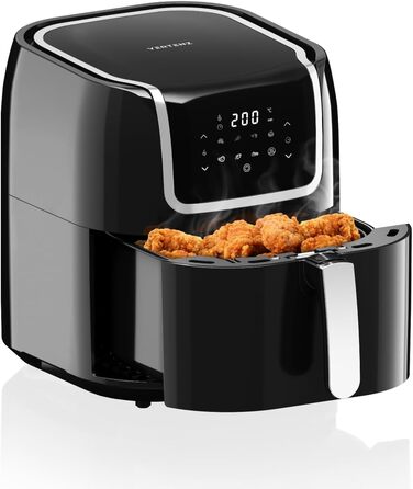Фритюрниця VERTENZ Taste 70, 7,7 л, аерофритюрниця XXL, 1800 Вт, LED-екран, 8 програм, антипригарний кошик, без олії, чорна
