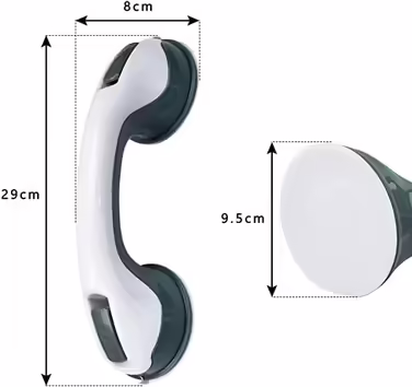AUFUN Shower Stool, Adjustable Shower Seat 36-51cm Height, 360° Swivel, Bath Seat, Shower Aid, Non-Slip Bath Seat Made of Aluminum and Plastic for Elderly, Pregnant Women (Grab Bars)