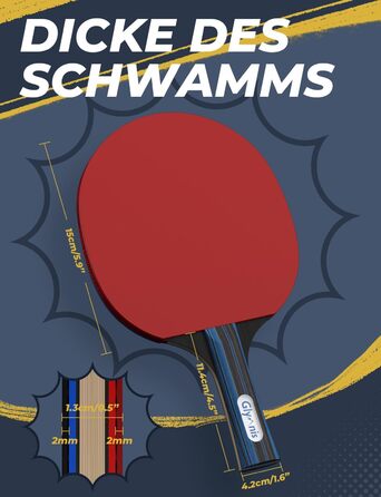 Набір для настільного тенісу Glymnis: 4 ракетки, 8 м'ячів, компактна сумка. Підходить для початківців, сім'ї та професіоналів