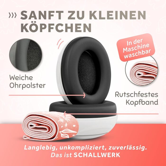 Захисні навушники для немовлят та дітей Schallwerk® Mini+ (Unicorn Dusty) – Преміум захист слуху від шуму для малюків