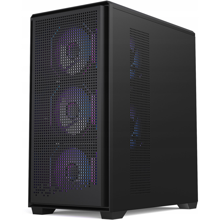 Великий комп'ютерний корпус ATX з USB 3.0, загартованим склом, сіткою (Mesh) та 3-ма RGB-вентиляторами