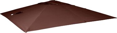 Mendler Replacement Canopy for Luxury Gazebo Awning HWC-A96, Parasol Cover Replacement Cover, 3x3m (Ø4.24m) Polyester 2.7kg - brown