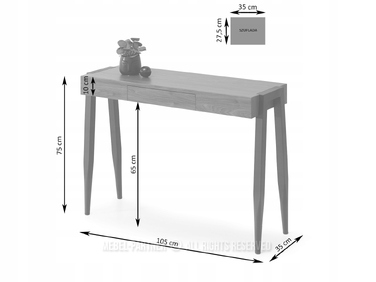 Консольний столик Mebel-Partner, чорний/горіх, напівглянцевий, 105 x 75 x 35 см